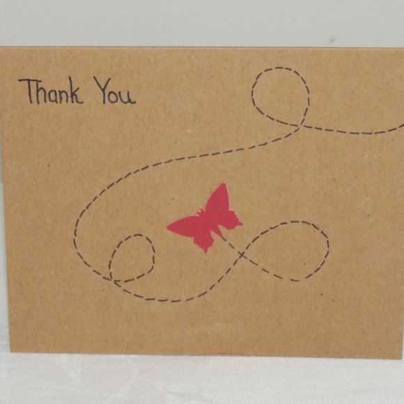 Set of 4 Whimsical Butterfly Blank Note Cards With Envelopes, Original Artwork - Picture 2 of 5